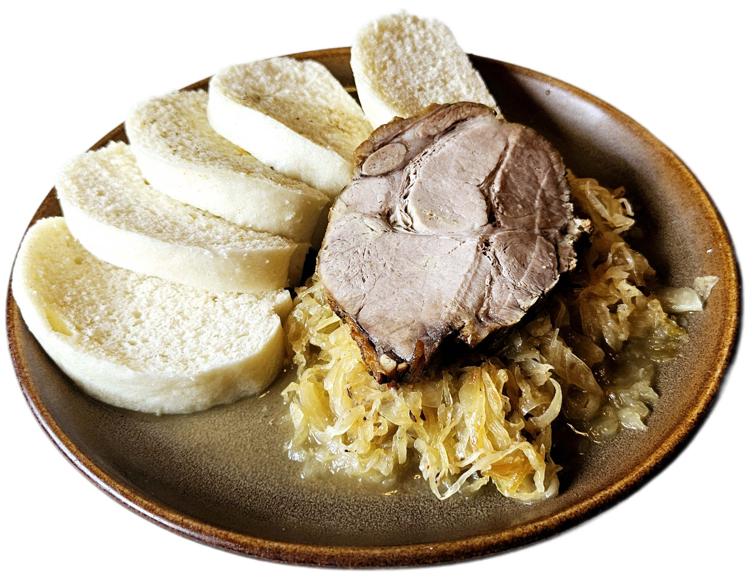 Pečené mäso, kapusta, knedľa